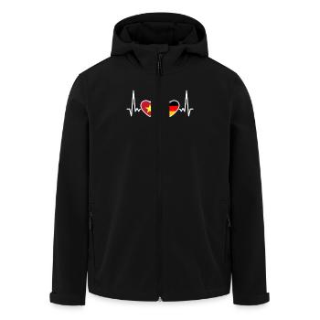 Vietnam Deutschland Herzschlag Flagge Vietnamese - Recycelte Männer Softshell-Jacke von Stanley/Stella - Schwarz - Vorne - AI Model Male 185 light (185cm)