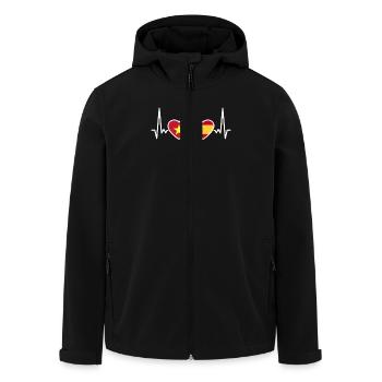 Vietnam Spanien Herzschlag Flagge Vietnamese - Recycelte Männer Softshell-Jacke von Stanley/Stella - Schwarz - Vorne - AI Model Male 185 light (185cm)