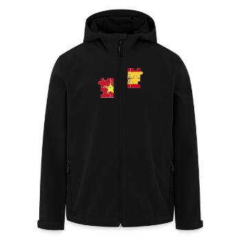 Vietnam Spanien Flagge Spanier Vietnamese - Recycelte Männer Softshell-Jacke von Stanley/Stella - Schwarz - Vorne - AI Model Male 185 light (185cm)