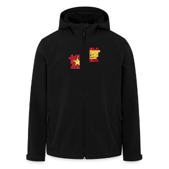 Vietnam Spanien Vintage Flagge Spanier Vietnamese - Recycelte Männer Softshell-Jacke von Stanley/Stella - Schwarz - Vorne - AI Model Male 185 light (185cm)