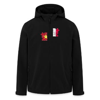 Vietnam France Vintage Drapeau Vietnamien - Veste softshell homme en polyester recyclé Stanley/Stella - noir - Devant - AI Model Male 185 light (185cm)