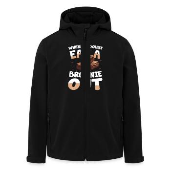 When In Doubt Eat A Brownie Out für einen - Recycelte Männer Softshell-Jacke von Stanley/Stella - Schwarz - Vorne - AI Model Male 185 light (185cm)