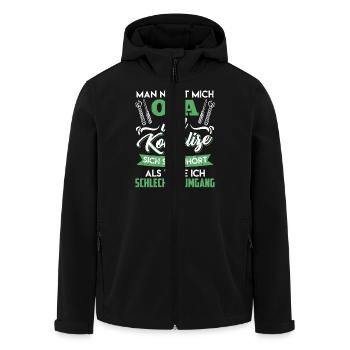 Opi MAN NENNT MICH OPA KOMPLIZE KLINGT SCHLECHT - Recycelte Männer Softshell-Jacke von Stanley/Stella - Schwarz - Vorne - AI Model Male 185 light (185cm)