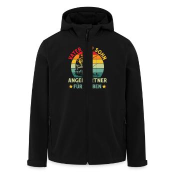 SOHN UND VATER ANGEL PARTNER FÜRS LEBEN Angeln - Recycelte Männer Softshell-Jacke von Stanley/Stella - Schwarz - Vorne - AI Model Male 185 light (185cm)