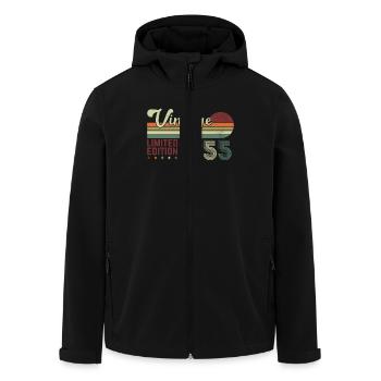 70 Jahre 1955 Vintage Retro Geburtstagsgeschenk - Recycelte Männer Softshell-Jacke von Stanley/Stella - Schwarz - Vorne - AI Model Male 185 light (185cm)