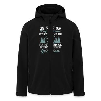 Ich bin ein Opa Bär Mürrischer Opa Geschenk Humor Opa - Recycelte Männer Softshell-Jacke von Stanley/Stella - Schwarz - Vorne - AI Model Male 185 light (185cm)
