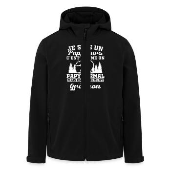 Ich bin ein Opa Bär Mürrischer Opa Geschenk Humor Opa - Recycelte Männer Softshell-Jacke von Stanley/Stella - Schwarz - Vorne - AI Model Male 185 light (185cm)
