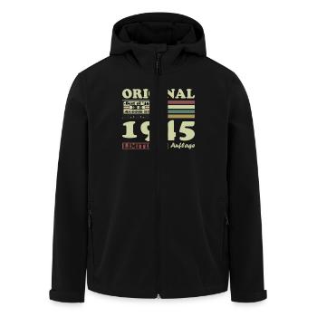 Original 1945 Vintage Cadeau d’anniversaire - Veste softshell homme en polyester recyclé Stanley/Stella - noir - Devant - AI Model Male 185 light (185cm)