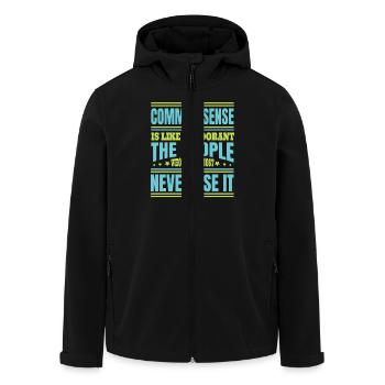 Common Sense is like deodorant: the one that makes it most - Men’s Recycled Softshell Jacket by Stanley/Stella - black - Front - AI Model Male 185 light (185cm)
