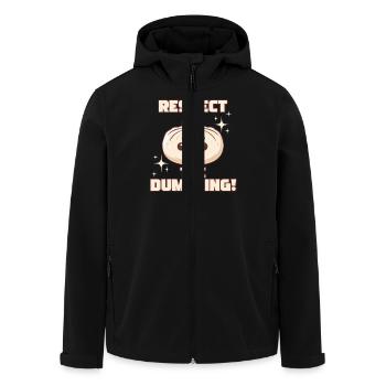 Respect The Dumpling Cute Cartoon Dumpling - Men’s Recycled Softshell Jacket by Stanley/Stella - black - Front - AI Model Male 185 light (185cm)