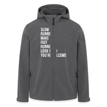 slow runners make runners look good funny shirt - Men’s Recycled Softshell Jacket by Stanley/Stella - anthracite - Front - AI Model Male 185 light (185cm)