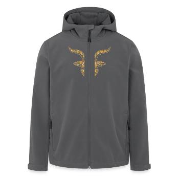 Goat Geometric - Men’s Recycled Softshell Jacket by Stanley/Stella - black - Front - AI Model Male 185 light (185cm)