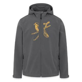 Goldfinch Geometric - Men’s Recycled Softshell Jacket by Stanley/Stella - black - Front - AI Model Male 185 light (185cm)