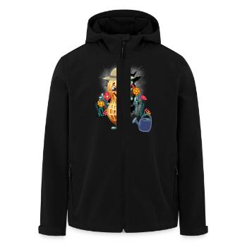 Natur Naturliebhaber Erdnuss Blumen Blume Nuss - Recycelte Männer Softshell-Jacke von Stanley/Stella - Schwarz - Vorne - AI Model Male 185 light (185cm)