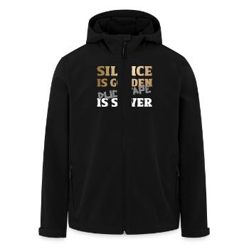 Silence Is Golden Duct Tape Is Silver Humor Spruch - Men’s Recycled Softshell Jacket by Stanley/Stella - black - Front - AI Model Male 185 light (185cm)