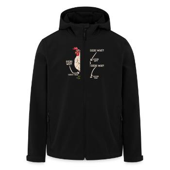 Guess What? Huhn Humor Für Tierliebhaber - Recycelte Männer Softshell-Jacke von Stanley/Stella - Schwarz - Vorne - AI Model Male 185 light (185cm)