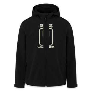 Guess What I Need Humorvolle Grafik mit Silhouette - Recycelte Männer Softshell-Jacke von Stanley/Stella - Schwarz - Vorne - AI Model Male 185 light (185cm)