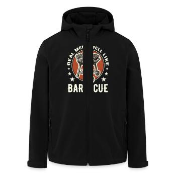 Echte Männer riechen nach Barbecue BBQ Fleisch Smoker - Recycelte Männer Softshell-Jacke von Stanley/Stella - Schwarz - Vorne - AI Model Male 185 light (185cm)