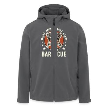 De vrais hommes sentent comme un barbecue BBQ fumeur de viande - Veste softshell homme en polyester recyclé Stanley/Stella - charbon - Devant - AI Model Male 185 light (185cm)