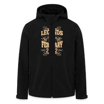 Légende de l’anniversaire de février 2002 - Veste softshell homme en polyester recyclé Stanley/Stella - noir - Devant - AI Model Male 185 light (185cm)