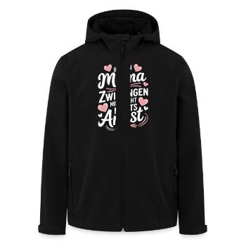 Zwillingsmama Zwillings Mutter Mama von Zwillingen - Recycelte Männer Softshell-Jacke von Stanley/Stella - Schwarz - Vorne - AI Model Male 185 light (185cm)