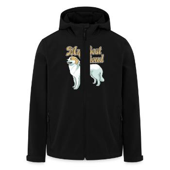 Great Pyrenees Is My Best Friend - Men’s Recycled Softshell Jacket by Stanley/Stella - black - Front - AI Model Male 185 light (185cm)