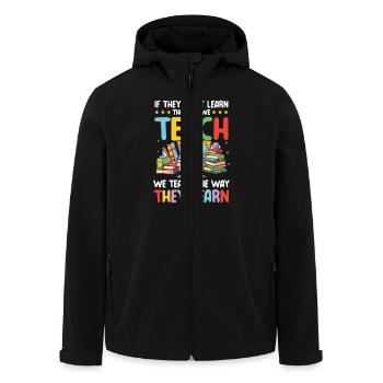 S’ils ne peuvent pas apprendre la façon dont nous enseignons - Veste softshell homme en polyester recyclé Stanley/Stella - noir - Devant - AI Model Male 185 light (185cm)