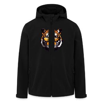 Tiger Head Portrait Cool - Men’s Recycled Softshell Jacket by Stanley/Stella - black - Front - AI Model Male 185 light (185cm)