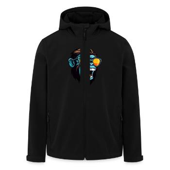 Monkey Head Portrait Cool - Men’s Recycled Softshell Jacket by Stanley/Stella - black - Front - AI Model Male 185 light (185cm)