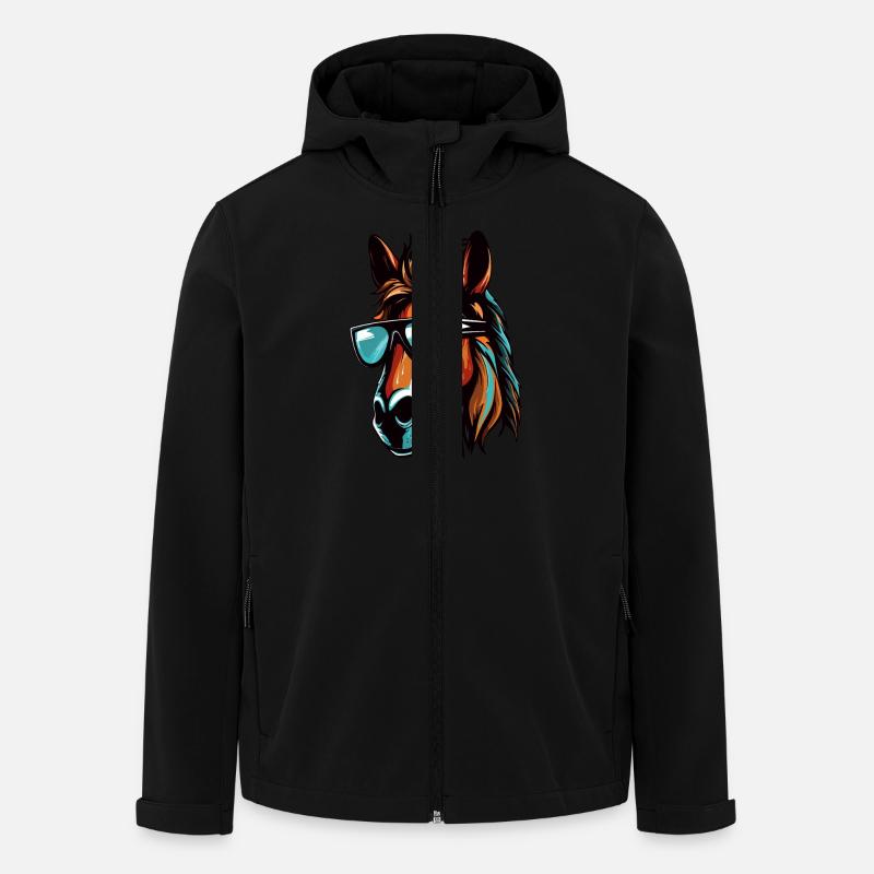 Pferd Kopf Porträt Cool - Recycelte Männer Softshell-Jacke von Stanley/Stella - Schwarz