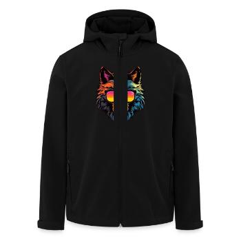 Wolf Kopf Porträt Cool - Recycelte Männer Softshell-Jacke von Stanley/Stella - Schwarz - Vorne - AI Model Male 185 light (185cm)