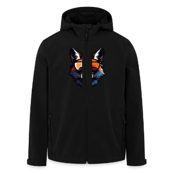 Fox Head Portrait Cool - Men’s Recycled Softshell Jacket by Stanley/Stella - black - Front - AI Model Male 185 light (185cm)