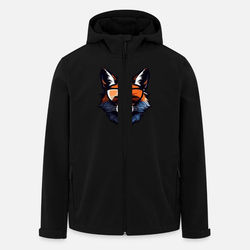 Fuchs Kopf Porträt Cool - Recycelte Männer Softshell-Jacke von Stanley/Stella - Schwarz