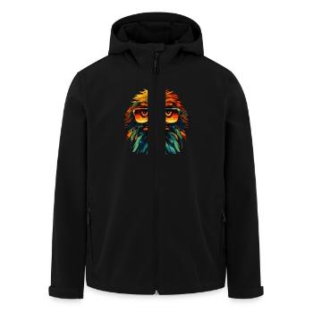 Eagle Head Portrait Cool - Men’s Recycled Softshell Jacket by Stanley/Stella - black - Front - AI Model Male 185 light (185cm)