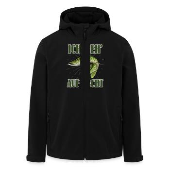 Hecht Angler ICH GEH AUF HECHT Lustiges Angeln - Recycelte Männer Softshell-Jacke von Stanley/Stella - Schwarz - Vorne - AI Model Male 185 light (185cm)