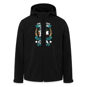 Opi DIE BESTEN VÄTER WERDEN ZUM OPA BEFÖRDERT - Recycelte Männer Softshell-Jacke von Stanley/Stella - Schwarz - Vorne - AI Model Male 185 light (185cm)