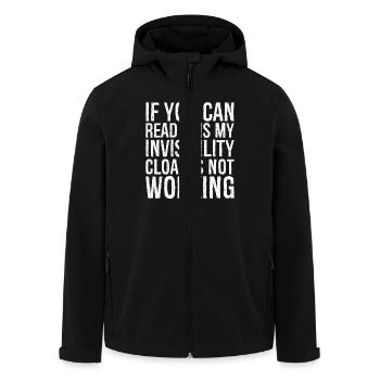 If you can read this invisibility cloak is not - Men’s Recycled Softshell Jacket by Stanley/Stella - black - Front - AI Model Male 185 light (185cm)