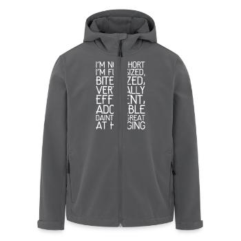 I'm not short I'm fun sized funny shirt - Men’s Recycled Softshell Jacket by Stanley/Stella - anthracite - Front - AI Model Male 185 light (185cm)