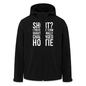 kurz ich bevorzuge den Begriff gravitative Herausforderung - Recycelte Männer Softshell-Jacke von Stanley/Stella - Schwarz - Vorne - AI Model Male 185 light (185cm)