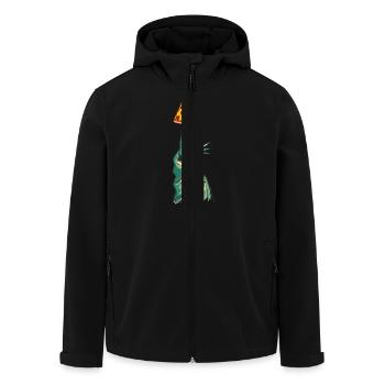 Statue of Liberty with Pizza Torch Artwork New - Men’s Recycled Softshell Jacket by Stanley/Stella - black - Front - AI Model Male 185 light (185cm)