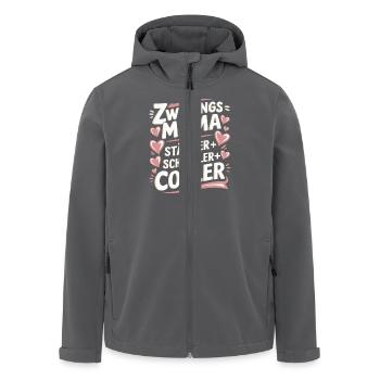 Zwillings Mutter Zwillingsmama Zwillinge Mama - Recycelte Männer Softshell-Jacke von Stanley/Stella - Anthrazit - Vorne - AI Model Male 185 light (185cm)