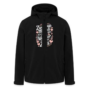 ZWILLINGSMAMA: ICH WOLLTE NUR EIN WUNDER, UND BEKA - Recycelte Männer Softshell-Jacke von Stanley/Stella - Schwarz - Vorne - AI Model Male 185 light (185cm)