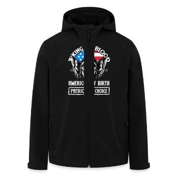 Wikinger von Blut Amerikaner von Geburt Patriot von - Recycelte Männer Softshell-Jacke von Stanley/Stella - Schwarz - Vorne - AI Model Male 185 light (185cm)