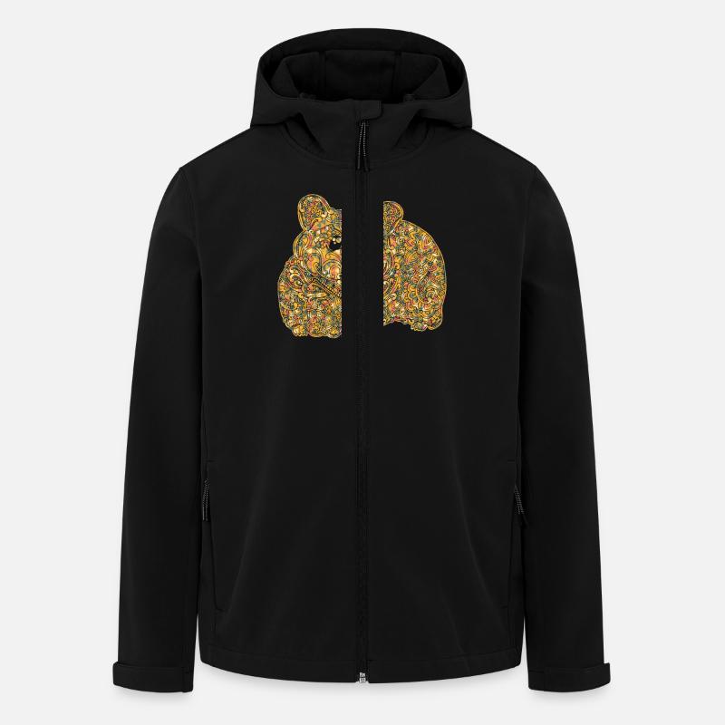 Hamster Geometric - Men’s Recycled Softshell Jacket by Stanley/Stella - black