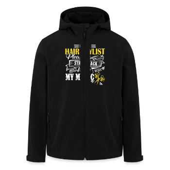 Hair Stylist I Am A Hair Stylist - Men’s Recycled Softshell Jacket by Stanley/Stella - black - Front - AI Model Male 185 light (185cm)