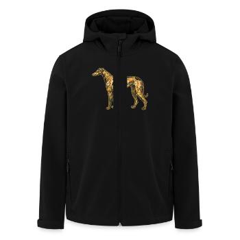 Greyhound Geometric - Men’s Recycled Softshell Jacket by Stanley/Stella - black - Front - AI Model Male 185 light (185cm)