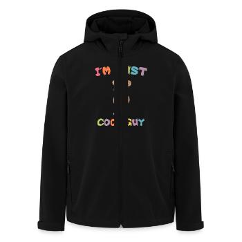 i am just cool guy Tedybär Bär - Recycelte Männer Softshell-Jacke von Stanley/Stella - Schwarz - Vorne - AI Model Male 185 light (185cm)