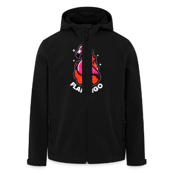 Flamingo Pun Bird Cute - Men’s Recycled Softshell Jacket by Stanley/Stella - black - Front - AI Model Male 185 light (185cm)