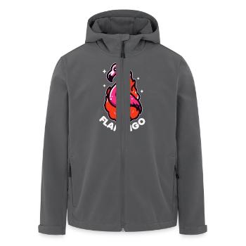 Flamingo Pun Bird Cute - Men’s Recycled Softshell Jacket by Stanley/Stella - anthracite - Front - AI Model Male 185 light (185cm)