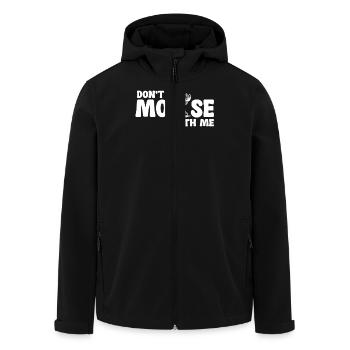 Don't Moose With Me Lustiger Elch Spruch - Men’s Recycled Softshell Jacket by Stanley/Stella - black - Front - AI Model Male 185 light (185cm)